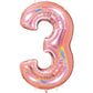 40" Number Rose Gold Glitter Holographic Balloon