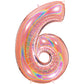 40" Number Rose Gold Glitter Holographic Balloon