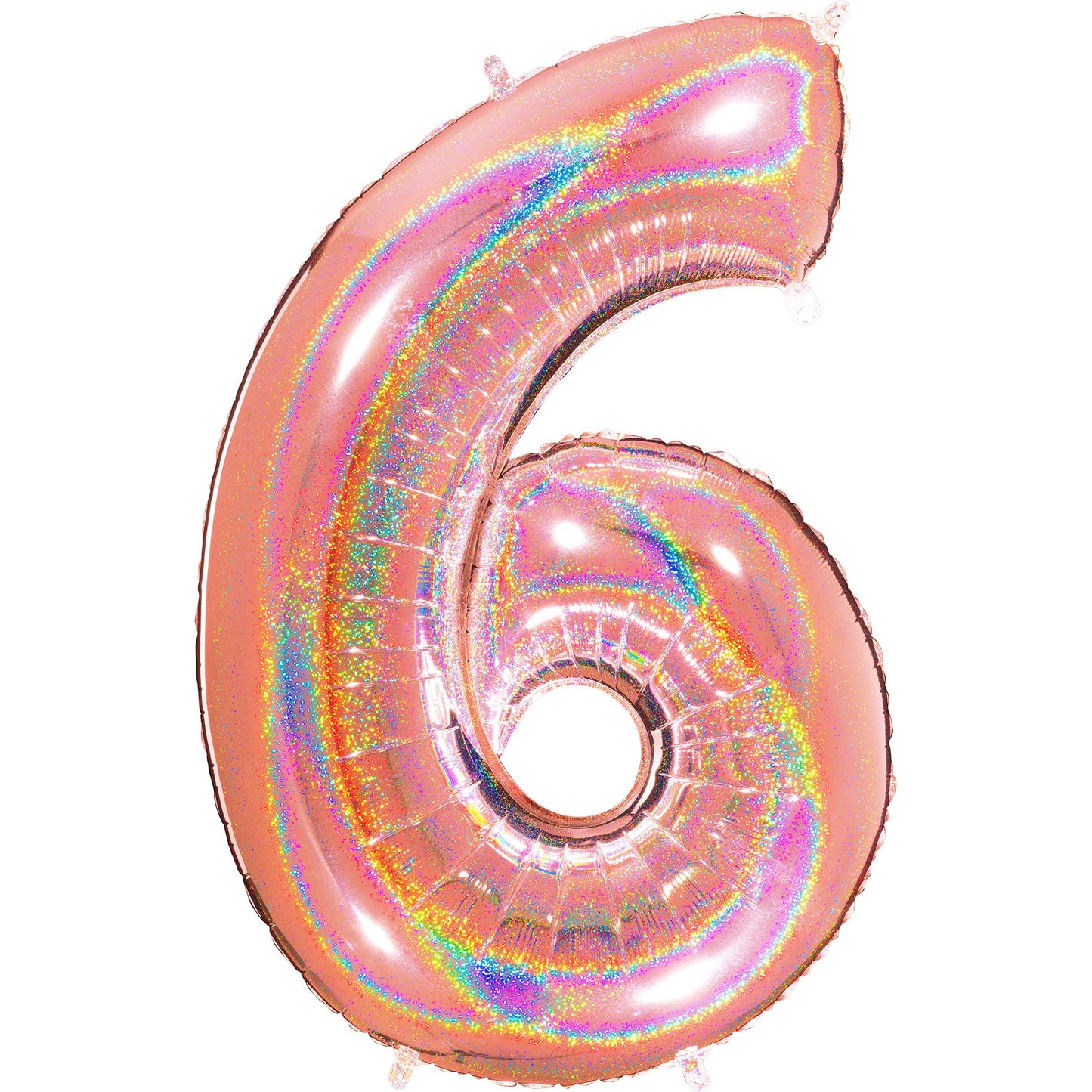 40" Number Rose Gold Glitter Holographic Balloon