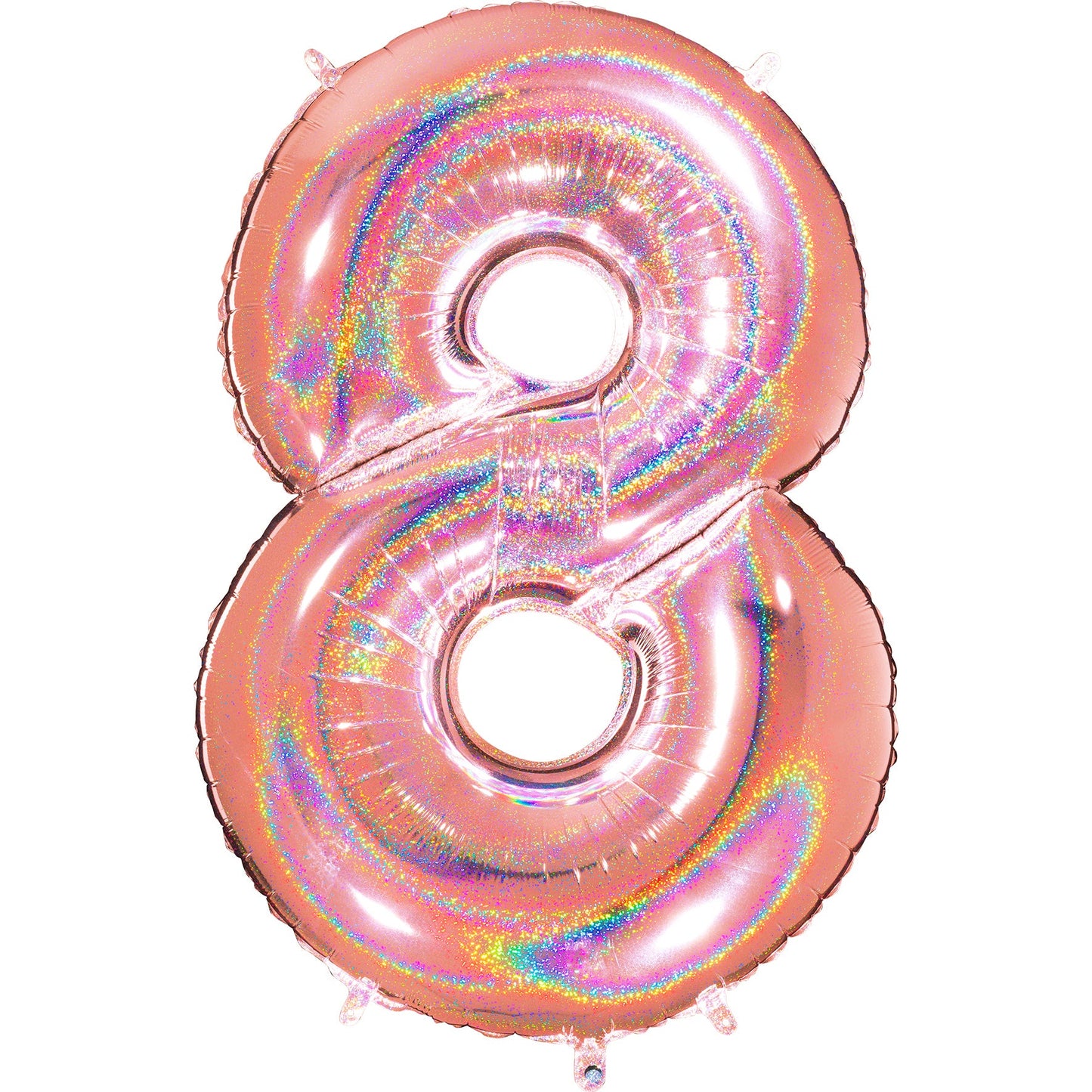 40" Number Rose Gold Glitter Holographic Balloon