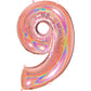40" Number Rose Gold Glitter Holographic Balloon
