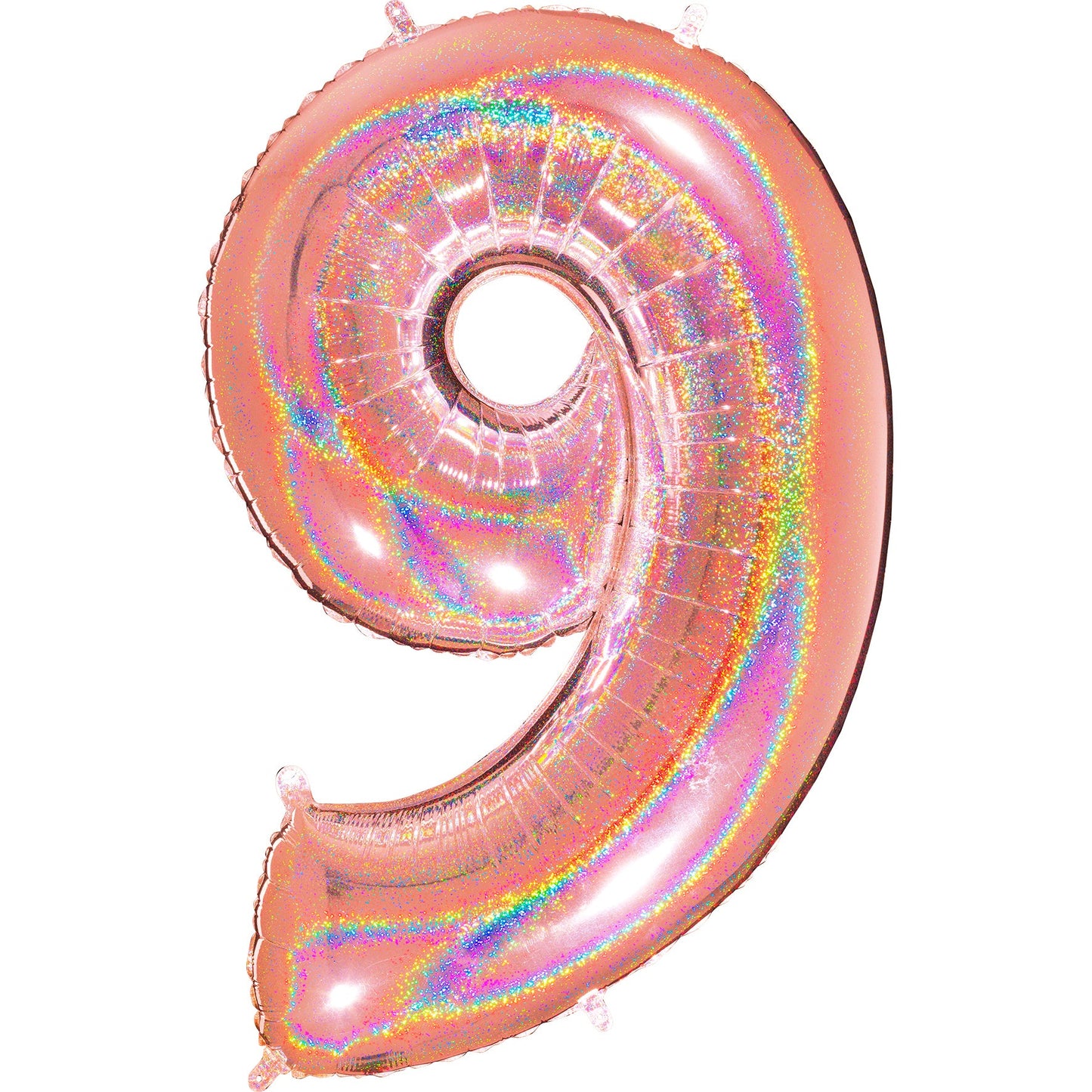 40" Number Rose Gold Glitter Holographic Balloon