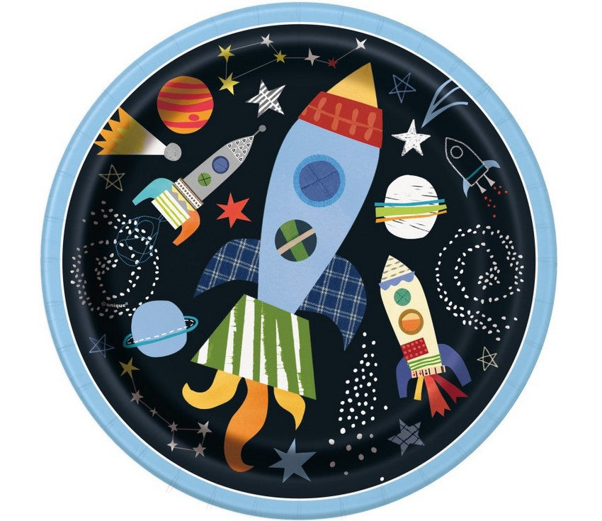 Outer Space Round 9" Dinner Plates 8/CT
