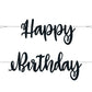 Black Script "Happy Birthday" Banner 7ft