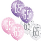 Age 65 Rose Rose Pink Purple White Glitz Birthday Latex Balloons