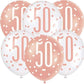 Age 50 Rose Gold Birthday Latex Balloons