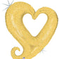 37" Holographic Shape Balloon Chain Of Hearts Gold