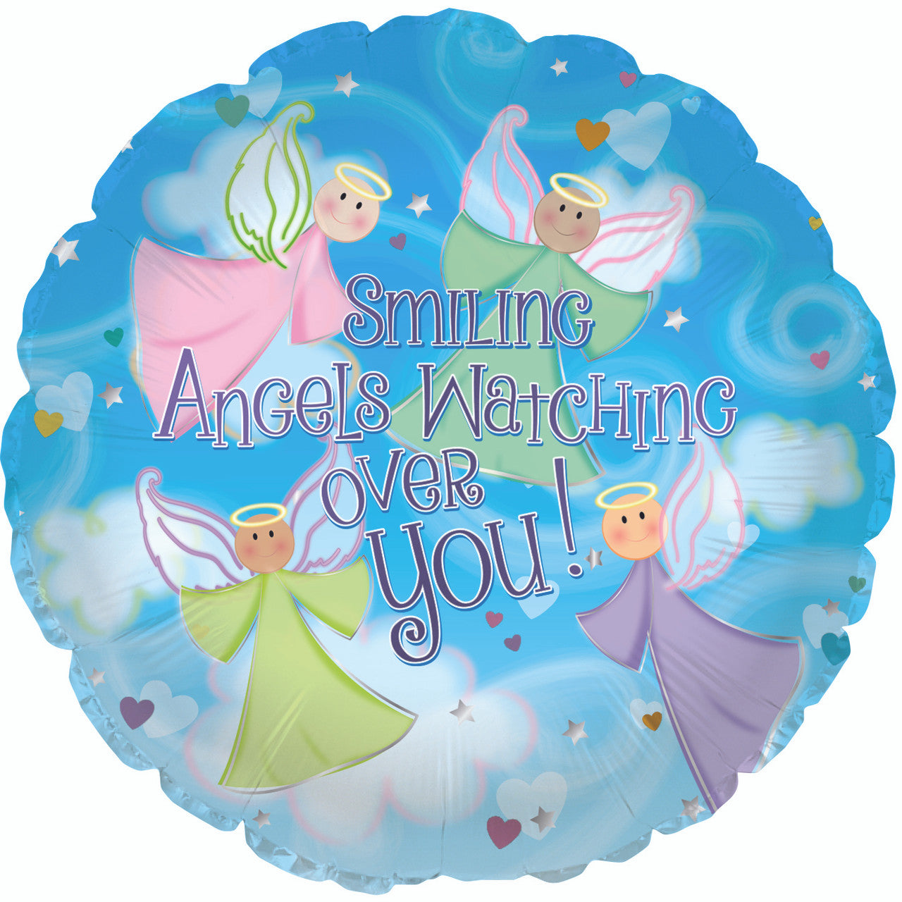 18" Little Flying Angels Watching You Round Shape Foil Balloon