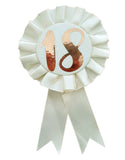 18th Birthday Metallic Rose Gold & Ivory Rosette Party Badge Ribbon B-Day Girl