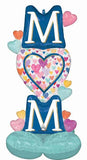 Airloonz 49" MOM Sprinkled Hearts Mother's Day Balloon Decoration
