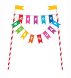 Rainbow Birthday Bunting Cake Topper 1/CT