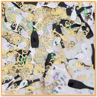 Special Celebration Gold Black Silver Confetti 1/2oz