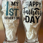 1st Time Dad Father's Day Pilsner Glass