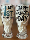 1st Time Dad Father's Day Pilsner Glass