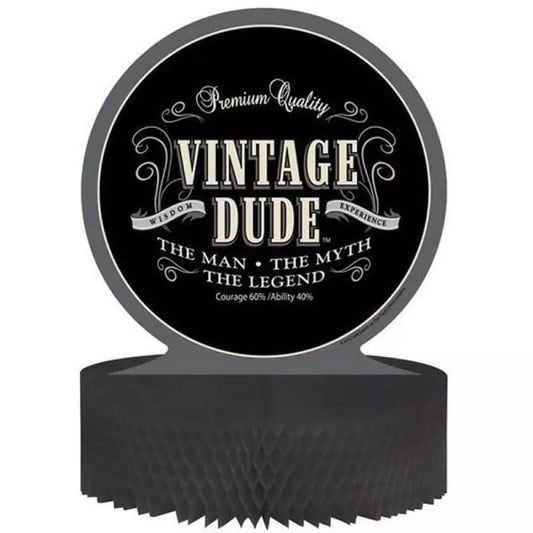 Vintage Dude Birthday Centrepiece Honeycomb 12" Adult Party Decorations