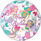 Happy Birthday Mermaids Theme Birthday Party Decor 18" Foil Balloon