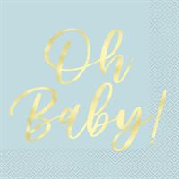 Blue Oh Baby! Luncheon Napkins 16/CT