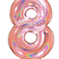 40" Number Rose Gold Glitter Holographic Balloon