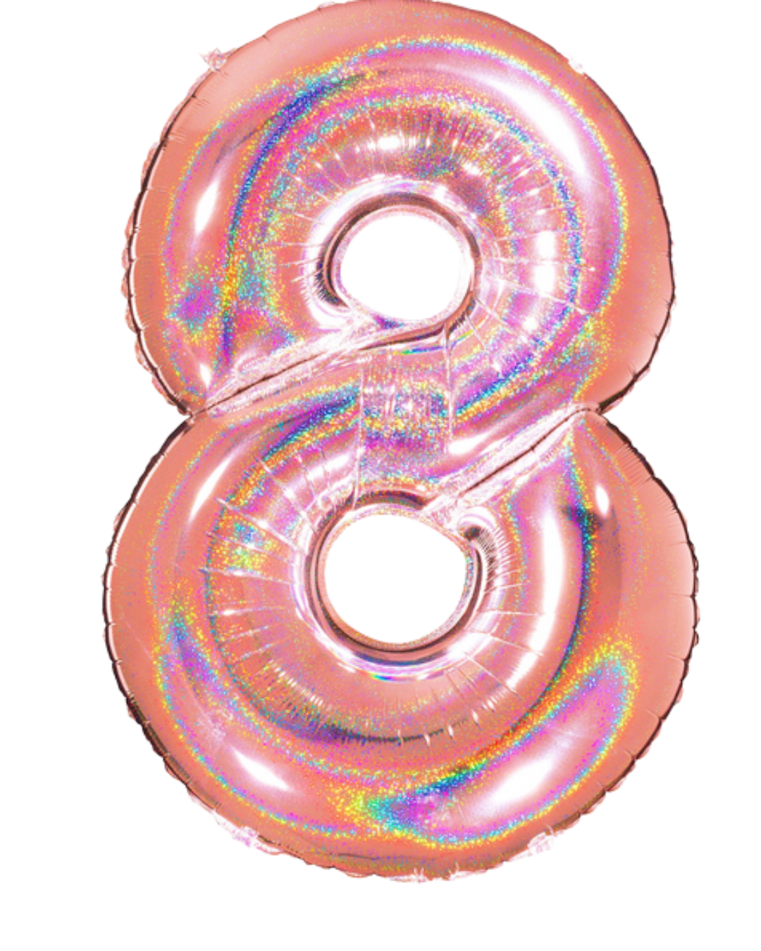 40" Number Rose Gold Glitter Holographic Balloon