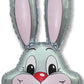 Huge Grey Rabbit Head Foil Balloon