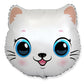 White Cat Head Foil Balloon
