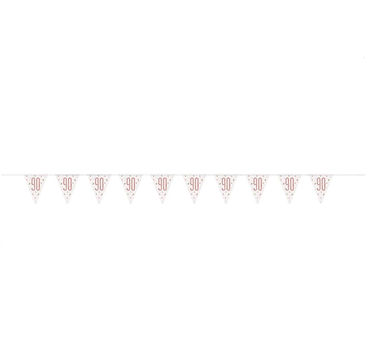 Rose Gold Pink Banner 90th birthday