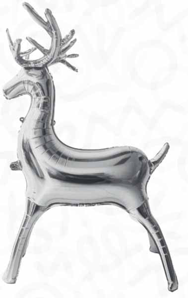 Silver Reindeer Foil Balloon 20" Decochamp