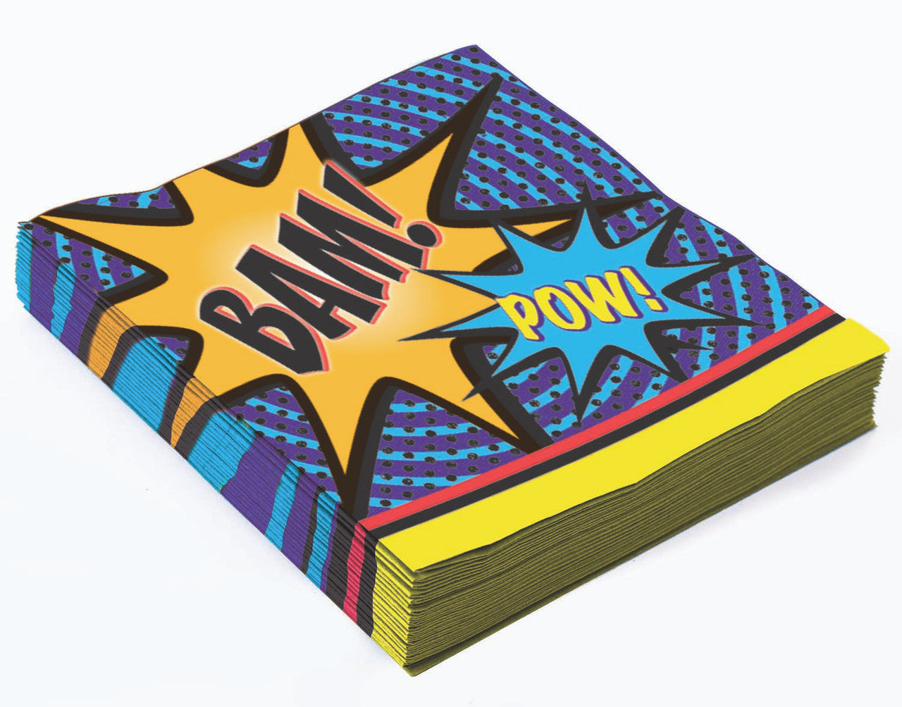 Superhero Comic Beverage/Cocktail Napkin Birthday Party Decor Tableware 16/CT