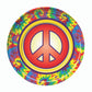 Hippie Love Peace 60's 9" Dinner Plates Birthday Party Decor Tableware 8pcs/pk