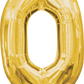 Anagram 16" Air-Filled No. 0 Shape Foil Balloon Gold