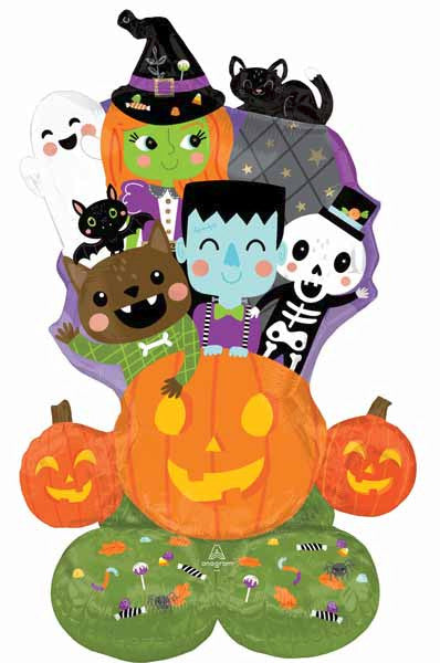 Monster Mingle Pumpkin Halloween Airloonz 48" Air-Fill Foil Balloon