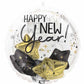 Bubbly Happy New Year! Black Silver Gold Insiders Balloon