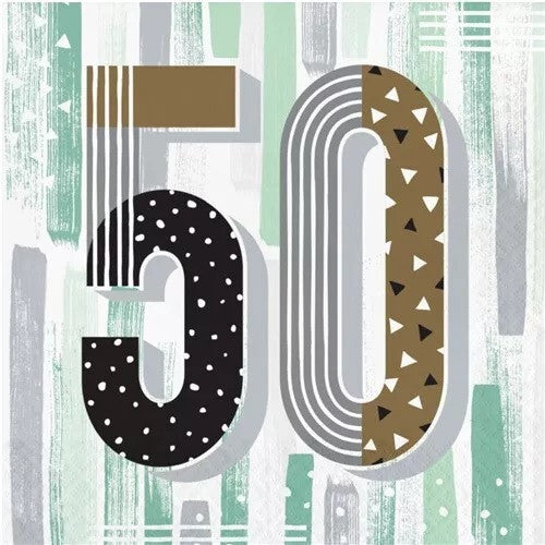Minted Milestone 50th Birthday Lunch Napkins Paper Party Tableware 16/CT