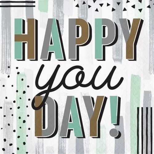 Minted Milestone Birthday Beverage Napkins Paper Party Tableware 16/CT