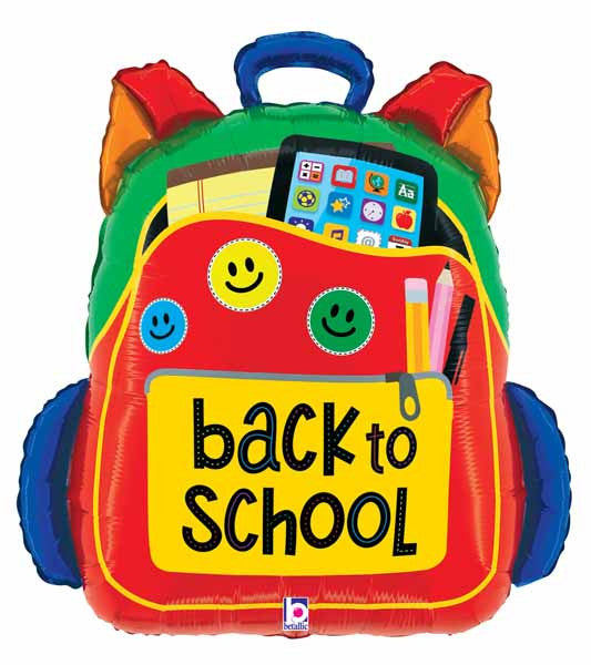 Back To School Backpack 25" Supershape Foil Balloon
