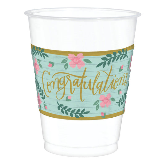Mint To Be 'Congratulations' Plastic Cups 25/CT