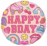 Happy Birthday Girl Patches 18" Round Foil Balloon