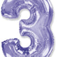 40" Lilac Number 3 Foil Balloon Flexmetal