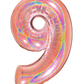 40" Number Rose Gold Glitter Holographic Balloon