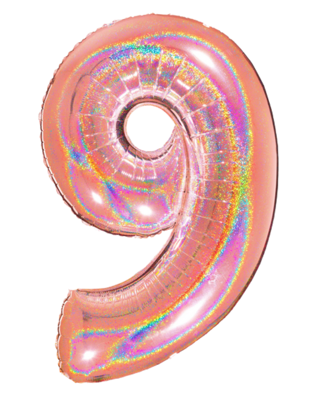 40" Number Rose Gold Glitter Holographic Balloon