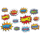 Large Superhero Comic Action Assorted Cutouts 12 PCS