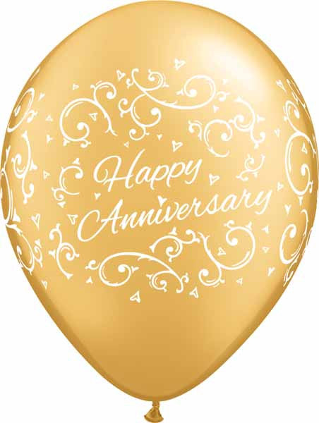 Gold Anniversary Latex Balloon