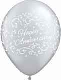 Silver Anniversary Latex Balloon