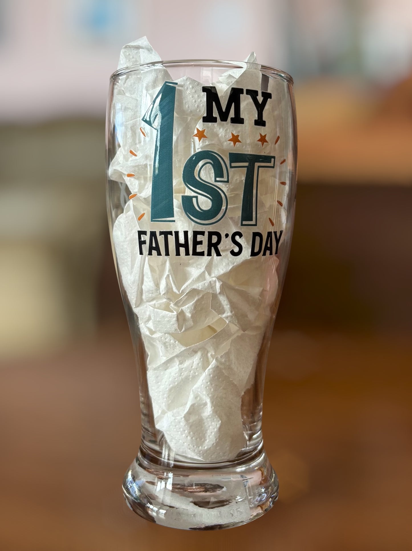 1st Time Dad Father's Day Pilsner Glass