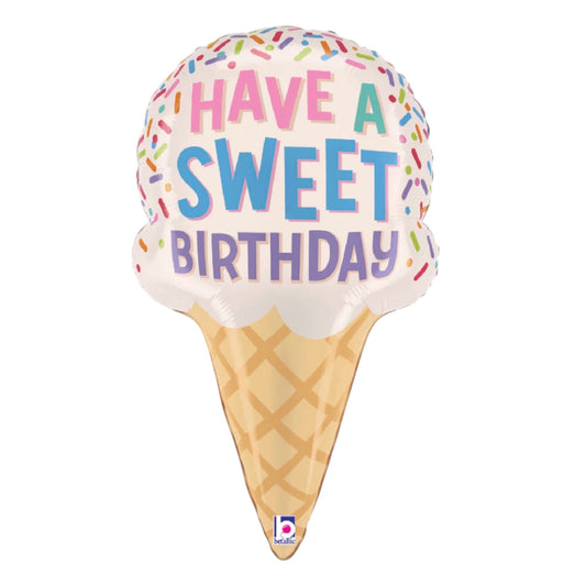 Sweet Birthday Ice Cream Foil Balloon 28"