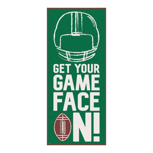 Football Toss "Get Your Game Face On" Door Poster 27" x 60"