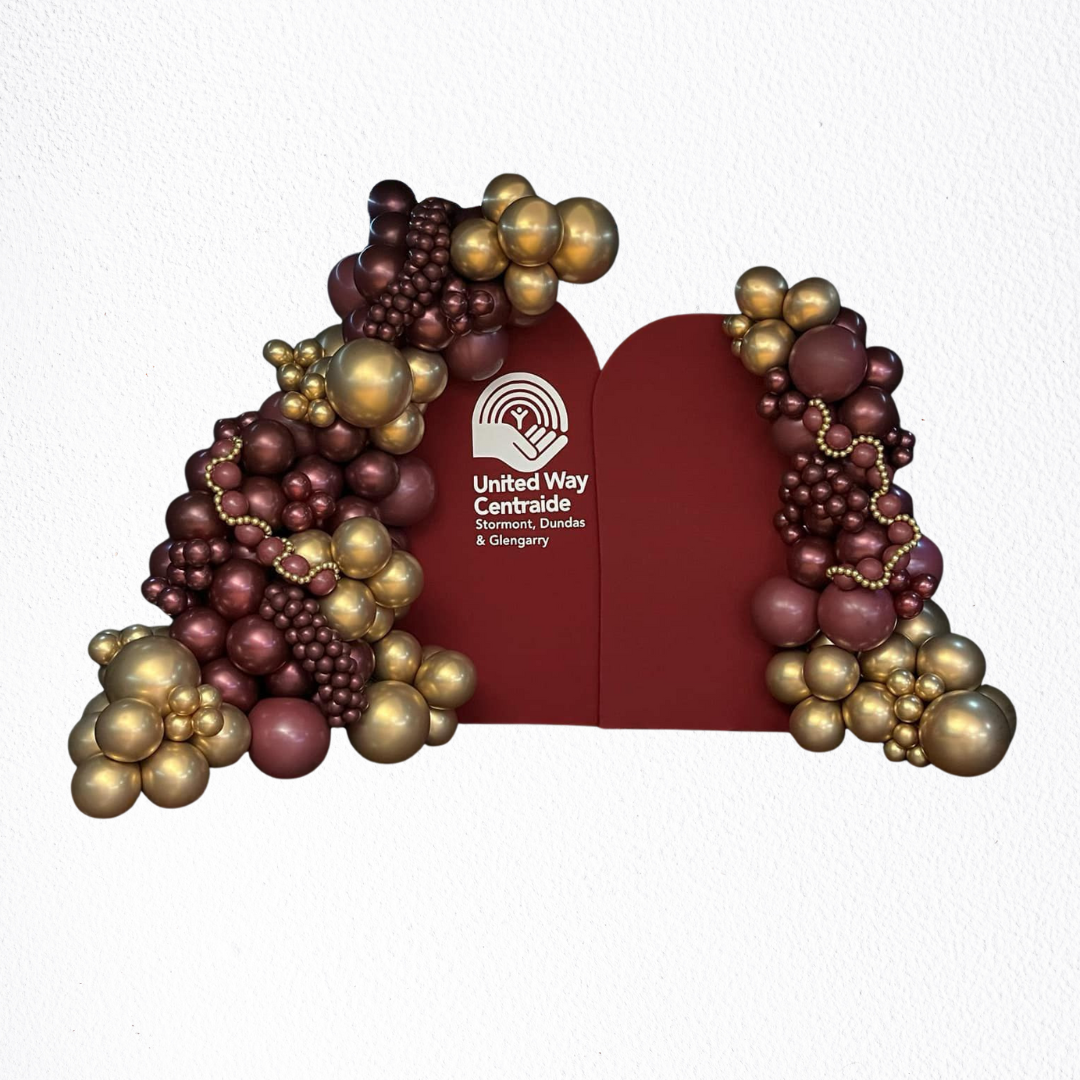 Corporate balloon decor installation