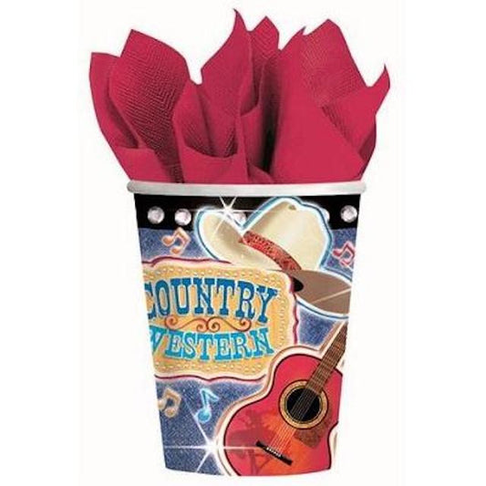 Country & Western Paper Birthday Party 9 oz Tumbler Cup 8 Pack
