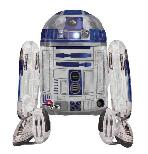 r2-d2 droid walking on air foil balloon
