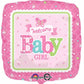 Welcome Baby Girl Pink Foil Balloon